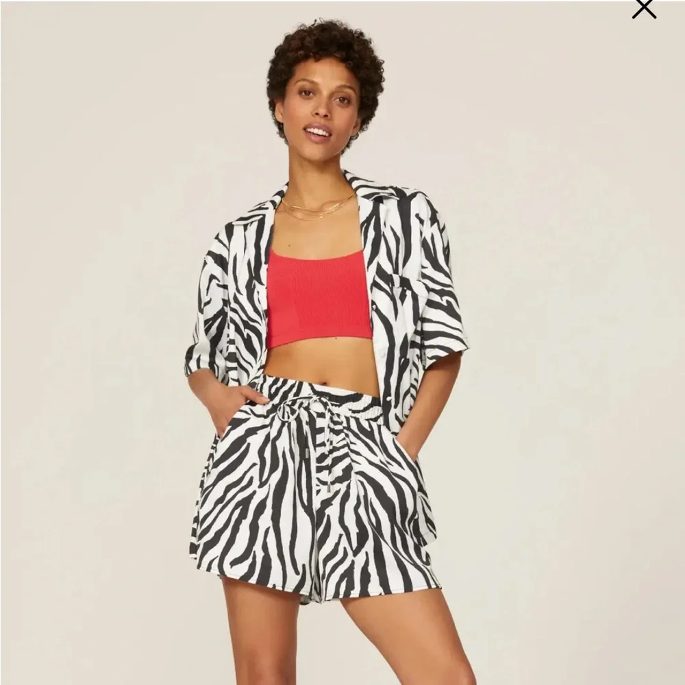 AFRM Lilia zebra satin high rise Shorts